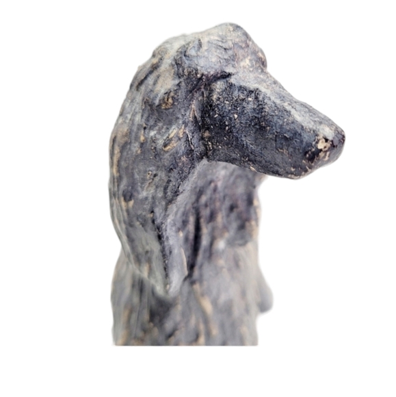 Vintage? Solid Clay Afganhound Dog Sculpture by Unknown Artist - Picture 8 of 11